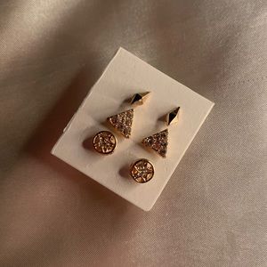 3-Pack Gold Earrings